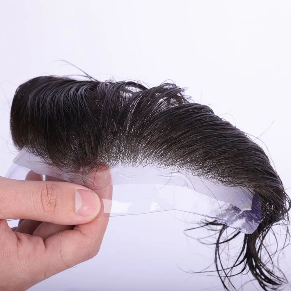 

Super Natural Hairline 0.02mm Super Thin Skin 80% Density Invisible Men's Toupee 410# 310# 1b50 Grey Blonde Human Hair Male Wigs