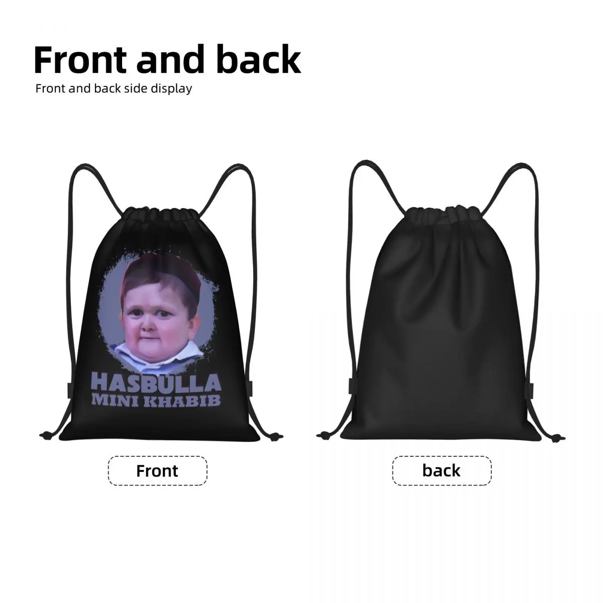 Custom Hasbulla Magomedov Mini Khabib Trekkoord Tas Yoga Rugzakken Vrouwen Mannen Hasbullah Vechten Meme Sport Gym Sackpack