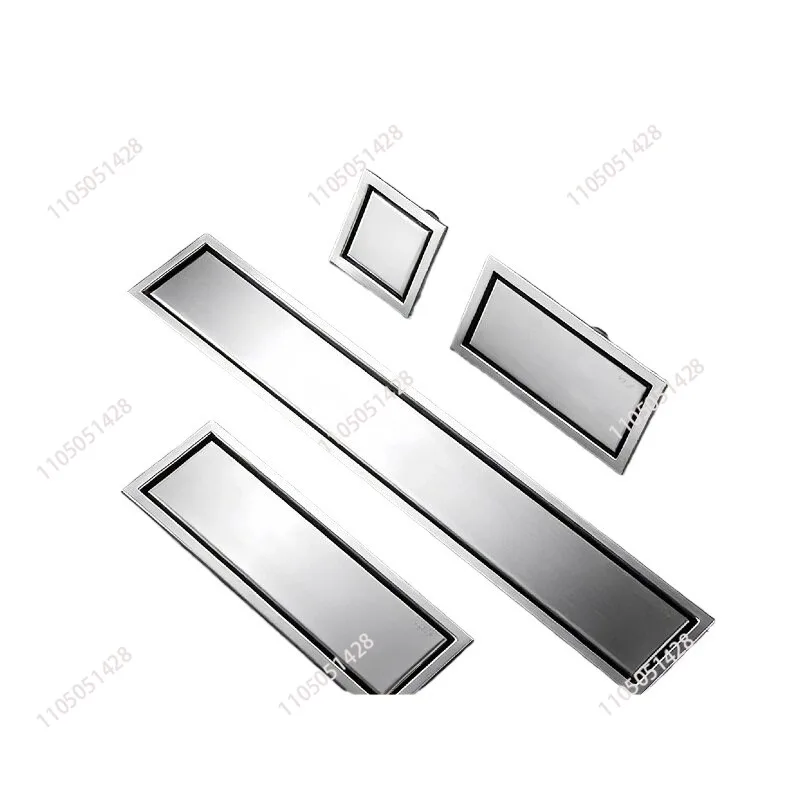 Anti-Odor Linear Floor Drain, 304 Stainless Steel Shower Drain with Hair Strainer, 20-60cm Customizable Size