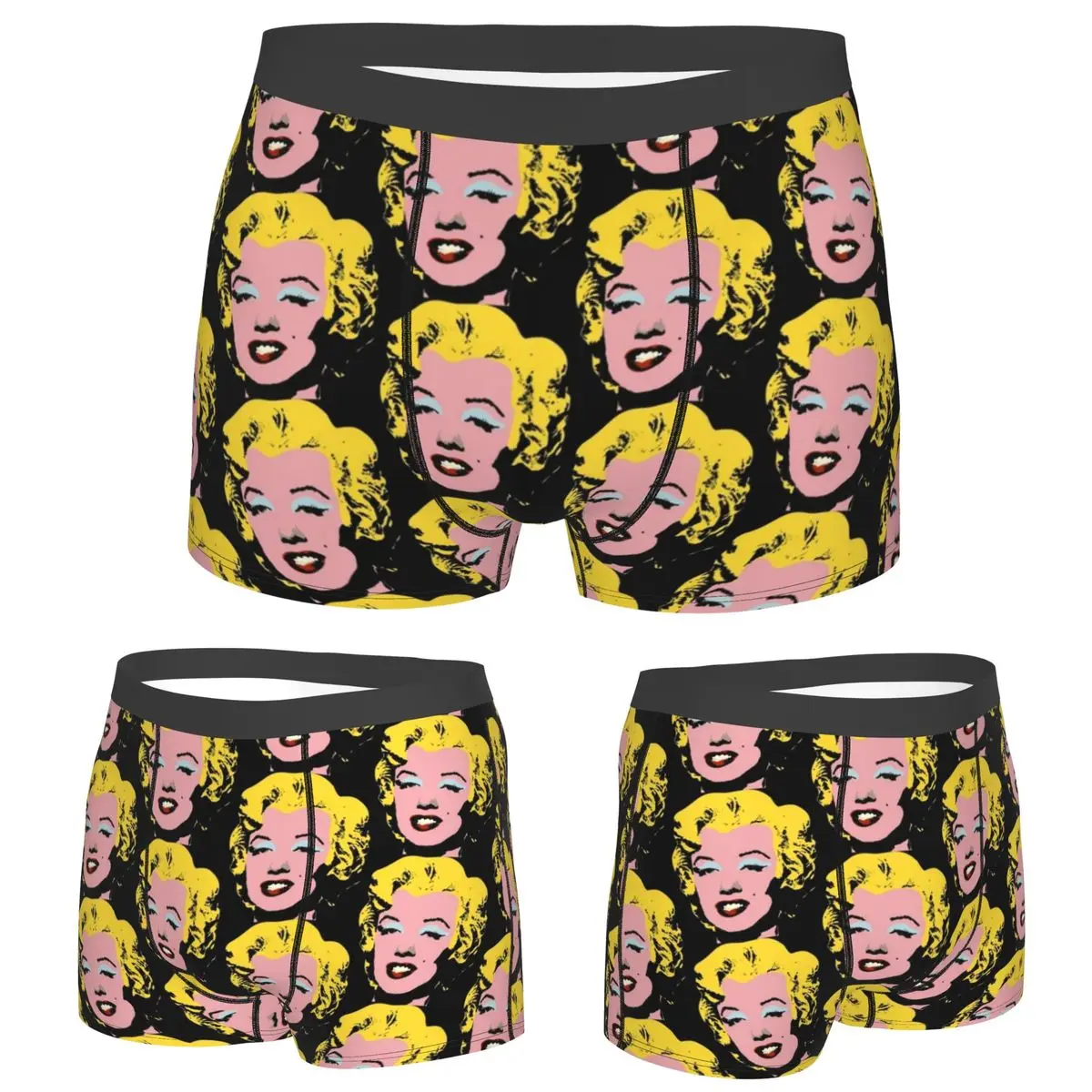 

Boxer Underpants Shorts Golden Warhol Girls (4) Panties Men Ventilate Underwear for Homme Man Boyfriend Gift