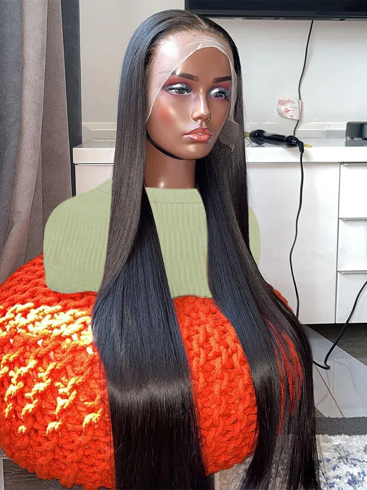 

Mossily 13x6 HD Transparent Bone Straight Lace Front Human Hair Wigs 30 40 Inch Peruvian Lace Frontal 6x6 Glueless Preplucked