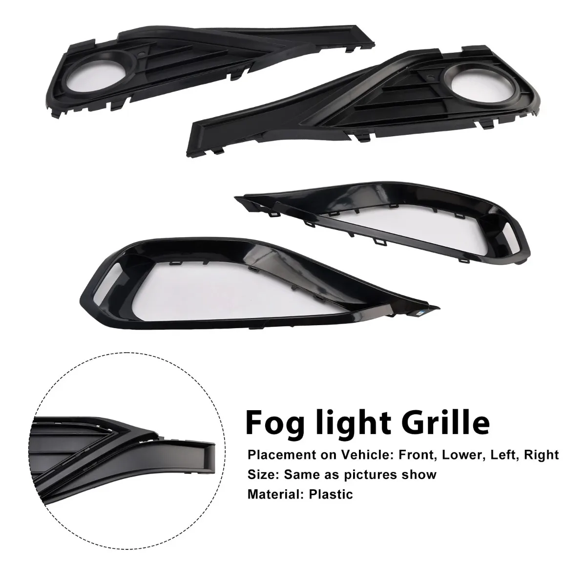 LH+RH Fog Lamp Light Cover Insert Grill Grille Gloss Black 51117294840 51117294833 For BMW 4 series F32 F33 F36 2014 2015-2020