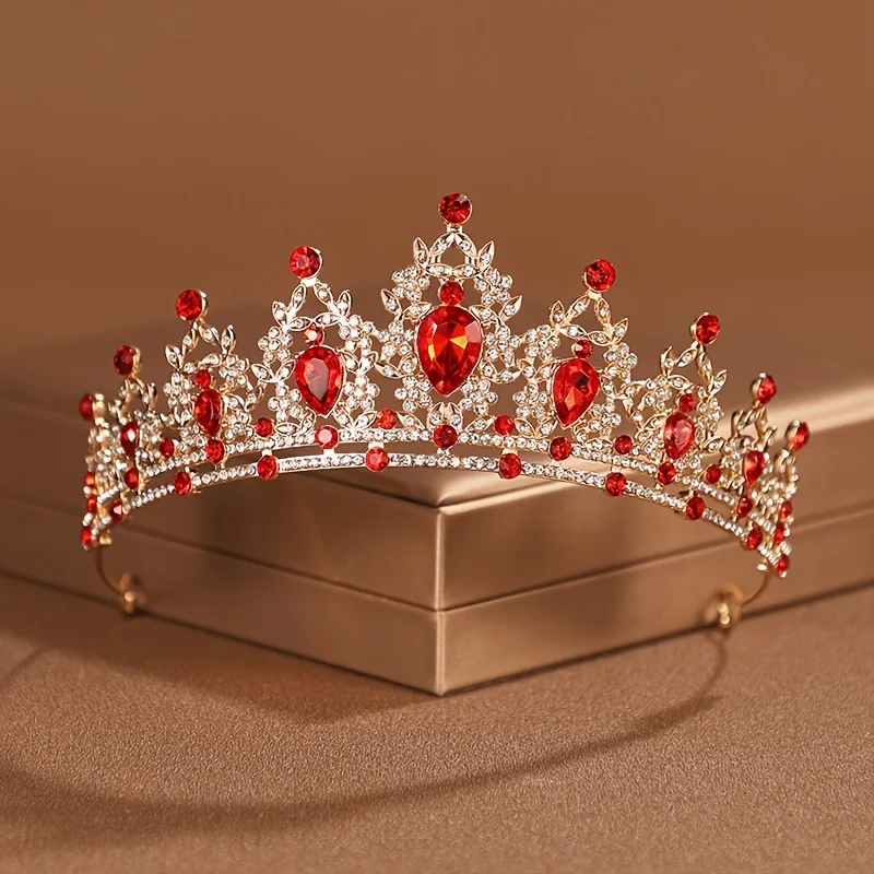 الباروك كريستال التيجان والتيجان للنساء حجر الراين حفلة موسيقية الإكليل عقال الزفاف الزفاف إكسسوارات الشعر مجوهرات تاج تيارا #5