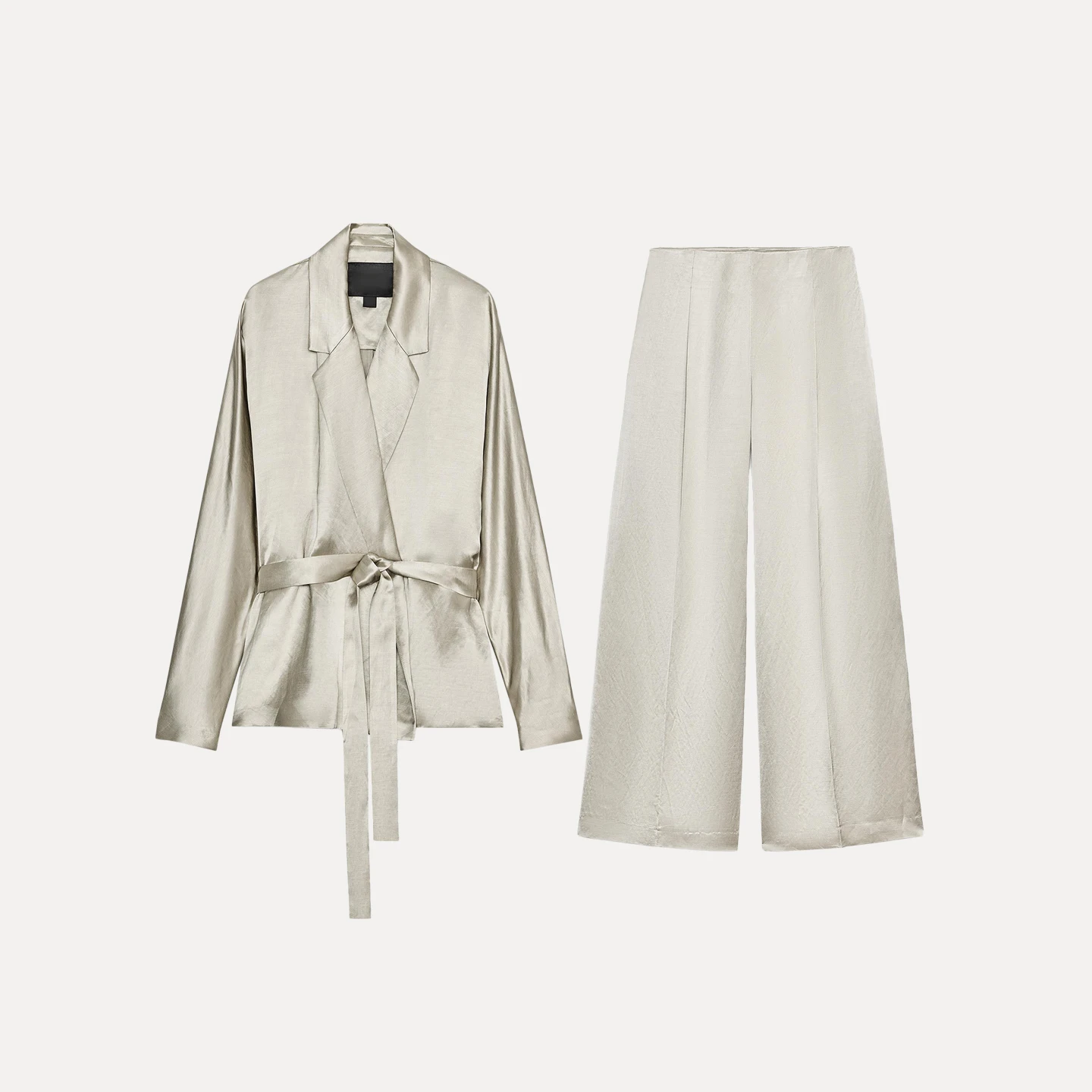 

Шелковый жилет, верхняя одежда, широкие брюки, модный комплект, женский осенний комплект Z 2025, бренд Four Seasons, подходит для взрослых