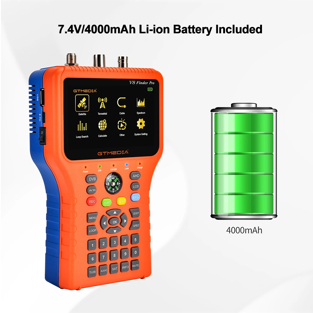Nowa GTMEDIA V8 Finder Pro/Finder2 HD H.265 lokalizator sygnału satelitarnego S2X/T2/C/ATSC-C automatycznie oblicza kąt AZ,EL Support ACM AHD