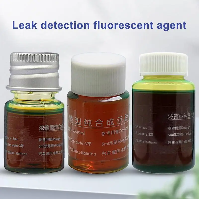 AC Leak Detector Dye Fluorescent Oil U ltraviolet Oil Leak Detection Automobile Air Conditioning System For R134a R1234yf R404a,