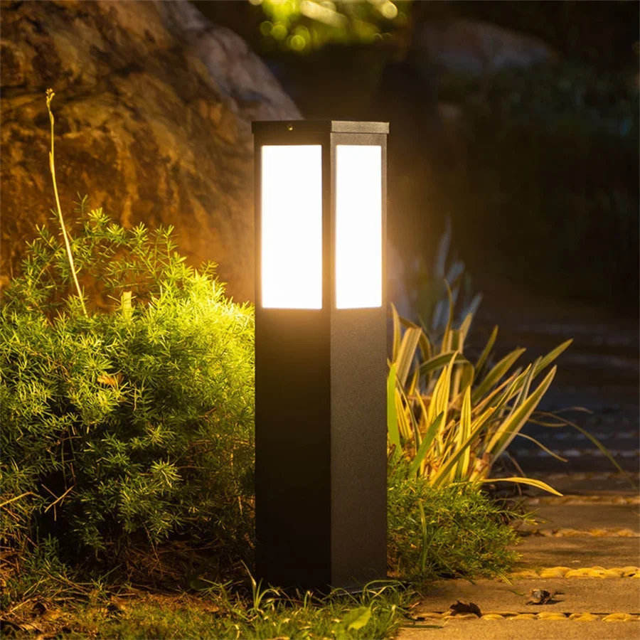 Imagem -03 - Thrisdar- Impermeável Led Lawn Luz ao ar Livre Jardim Post Luz Villa Paisagem Caminho Bollard Luz 60cm E27 Aço Inoxidável