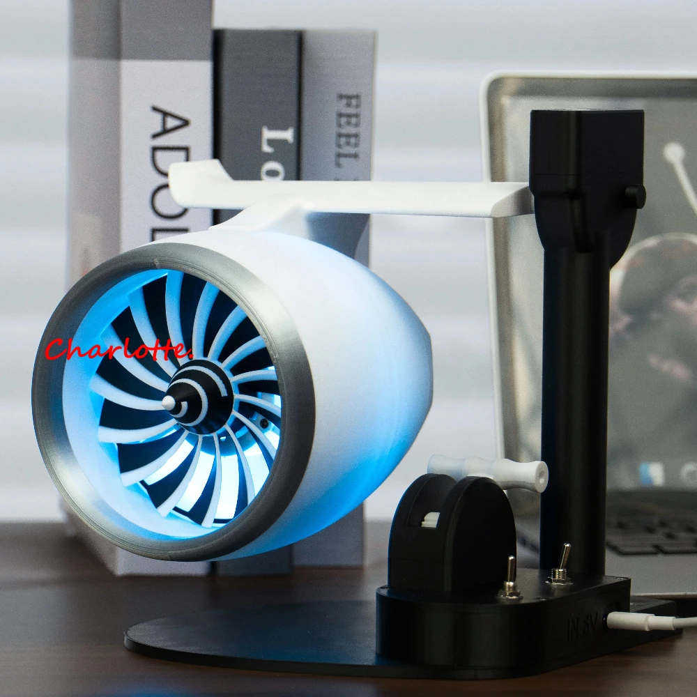 

Turbojet Fan Style Увлажнитель тумана с одной головкой Функция выдувания RGB Световые эффекты для спальни Гостиная Офисный стол Air Humi