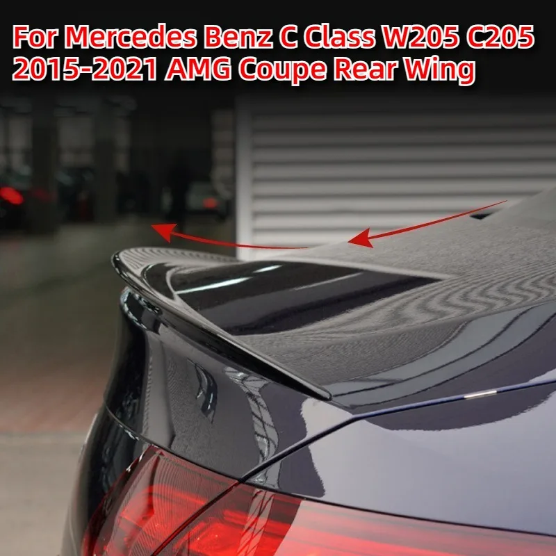 

For Mercedes Benz C Class W205 C205 2015-2021 AMG Coupe Rear Car Spoiler Wing Trunk Splitter Lip Spoiler Rear Wing Auto Parts