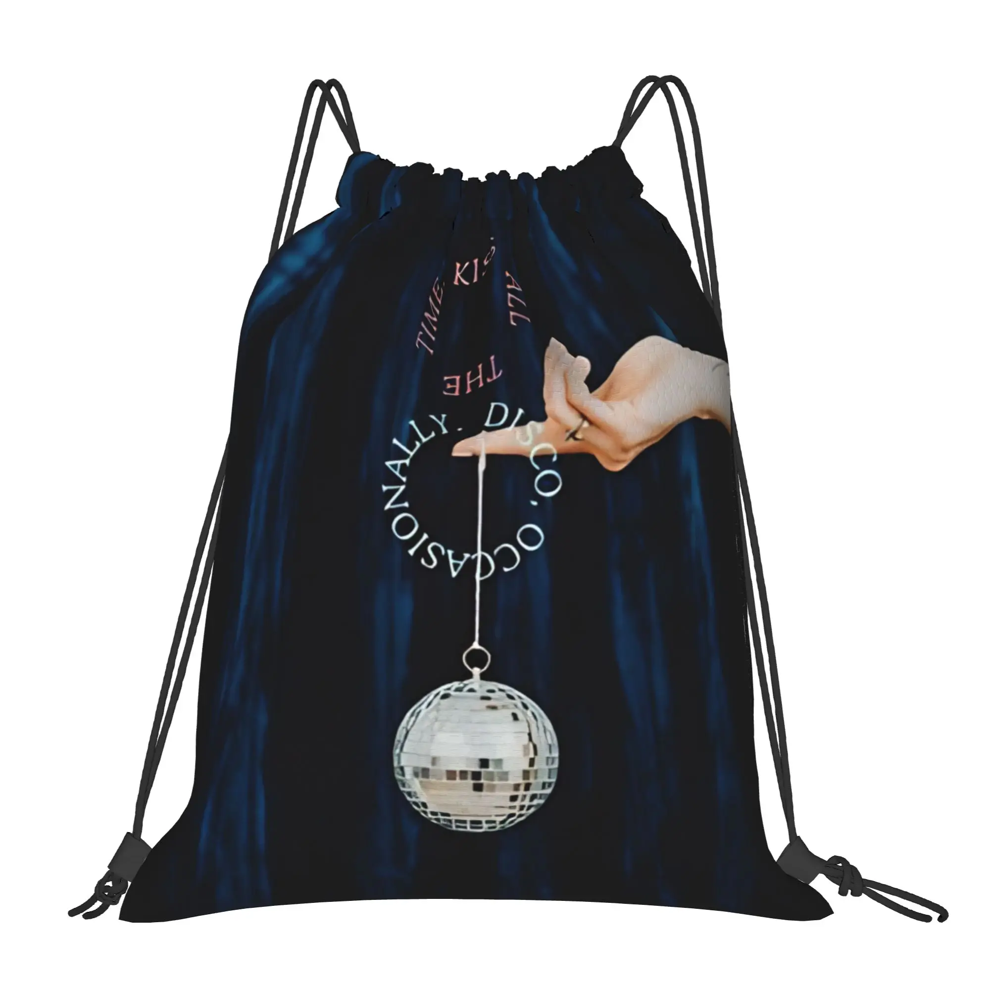 Kiss All The Time Disco Bag Drawstring Backpack Sports Gym Sackpack Harrys Singer Styles String Bag for Yoga 36cm (W) x 43cm (H)
