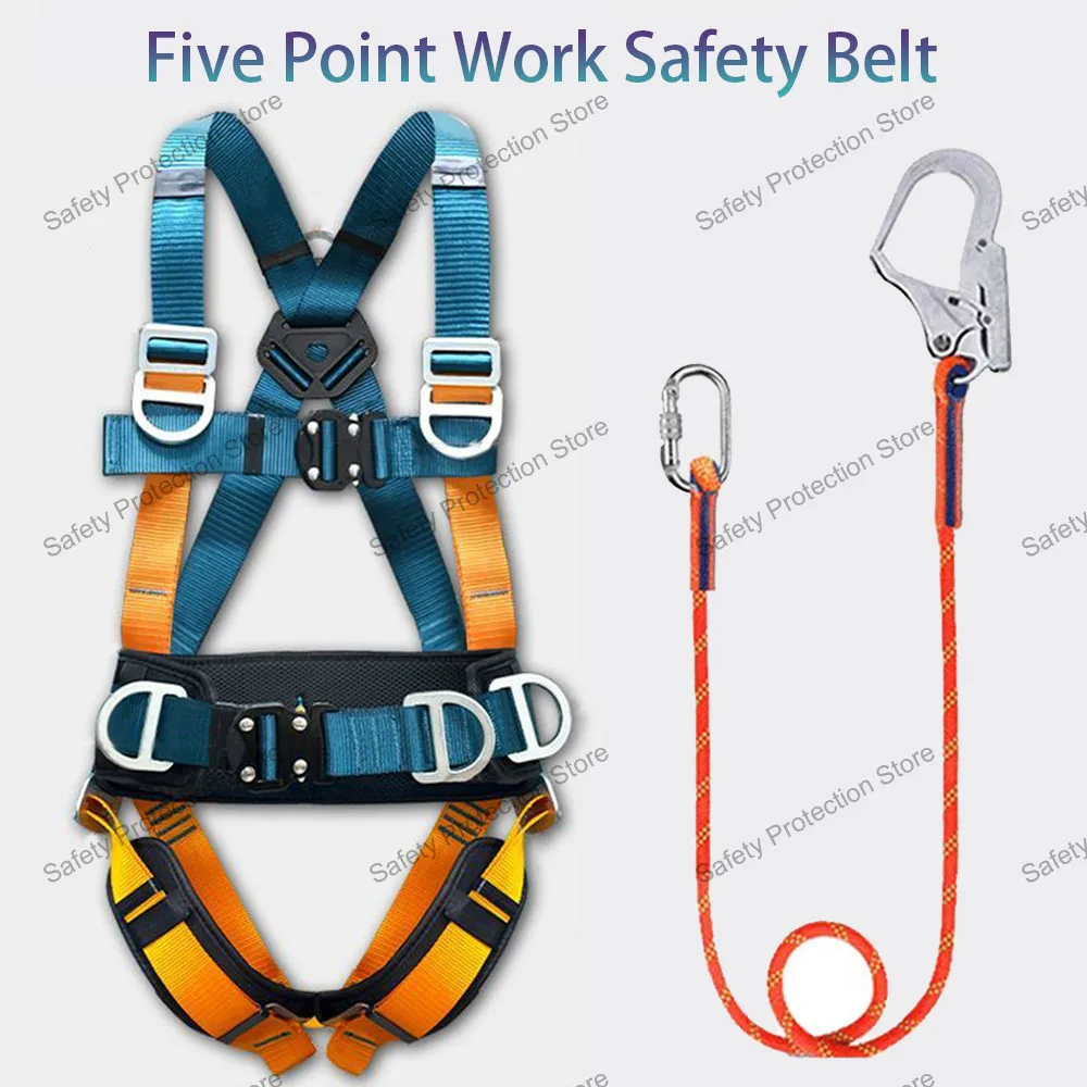 

High Altitude Work Safety Harness Five-point Full Body Safety Belt Outdoor Rock Climbing Training Construction Protect Equipment