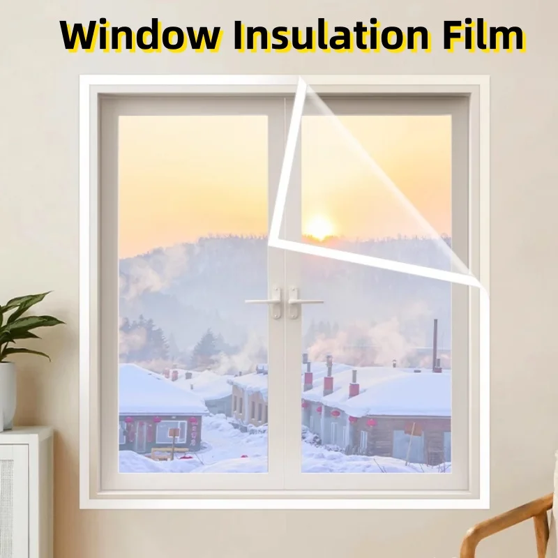 Window Transparent Insulation Film Soft Glass Film Indoor Heat Protection Wind-proof Heat Film Living Room Winter Curtains