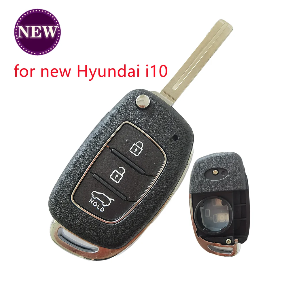 3 Buttons Flip Folding Remote Key Shell for New Style Hyundai i10 Flip Remote Key Model: RKE-4F17 with Laser Blade 95430-2W410