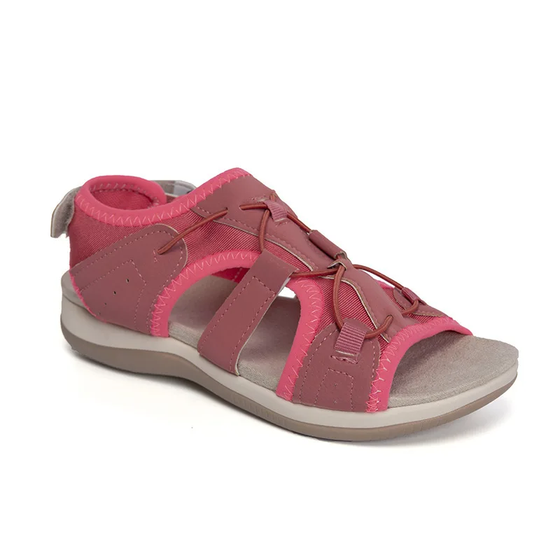 Damen Sandalen Sommer neue runde Kopf atmungsaktive lässige Sandalen große flache Strands andalen Frauen Zapatos de Mujer – Detail 8