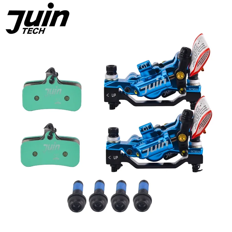 Juin Tech GT-P Hybrid Hydraulic Road Disc Brake Set Post Mount Bicycle Disc Brake Caliper 4 Pistons Road Bike Brake Caliper