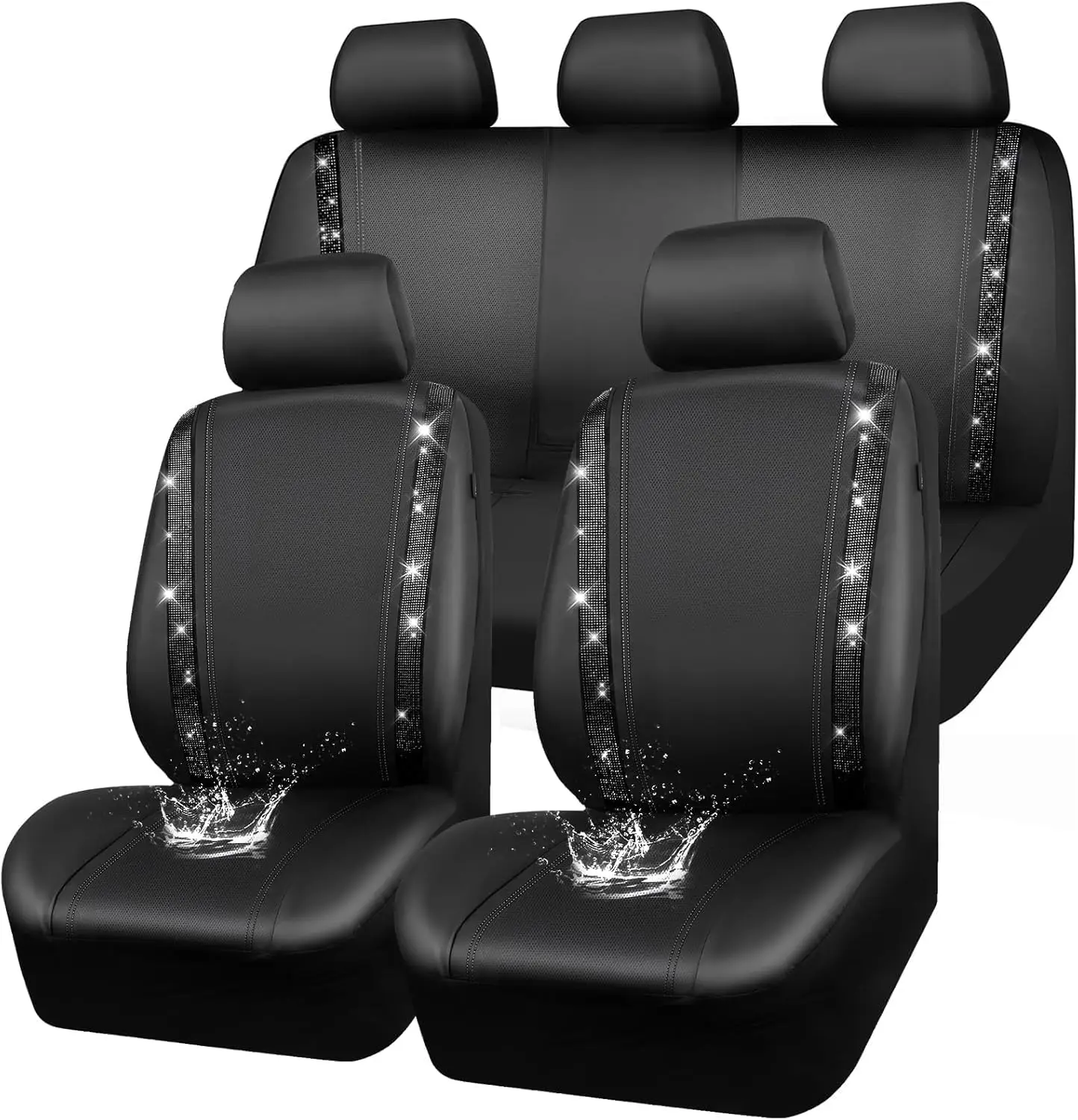 Garvee Komplette Universelle Autositzbezüge – Atmungsaktive, Airbag-sichere 5-Sitzer-Schutzbezüge mit Kopfstützenbezügen, maschinenwaschbar & einfache Installation für Autos, SUVs, Vans