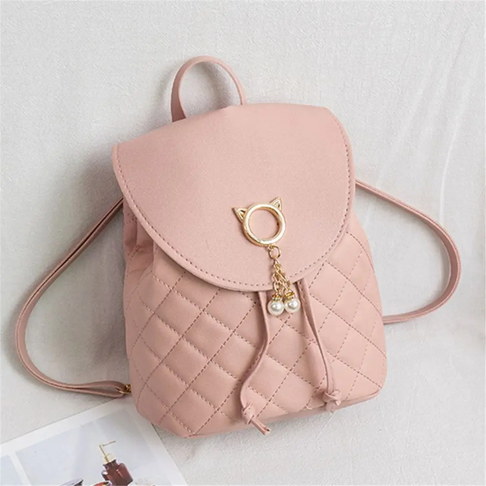 Fashion Women Mini Backpack PU Leather Cute Children Small Drawstring Backpacks Casual Student Bookbags