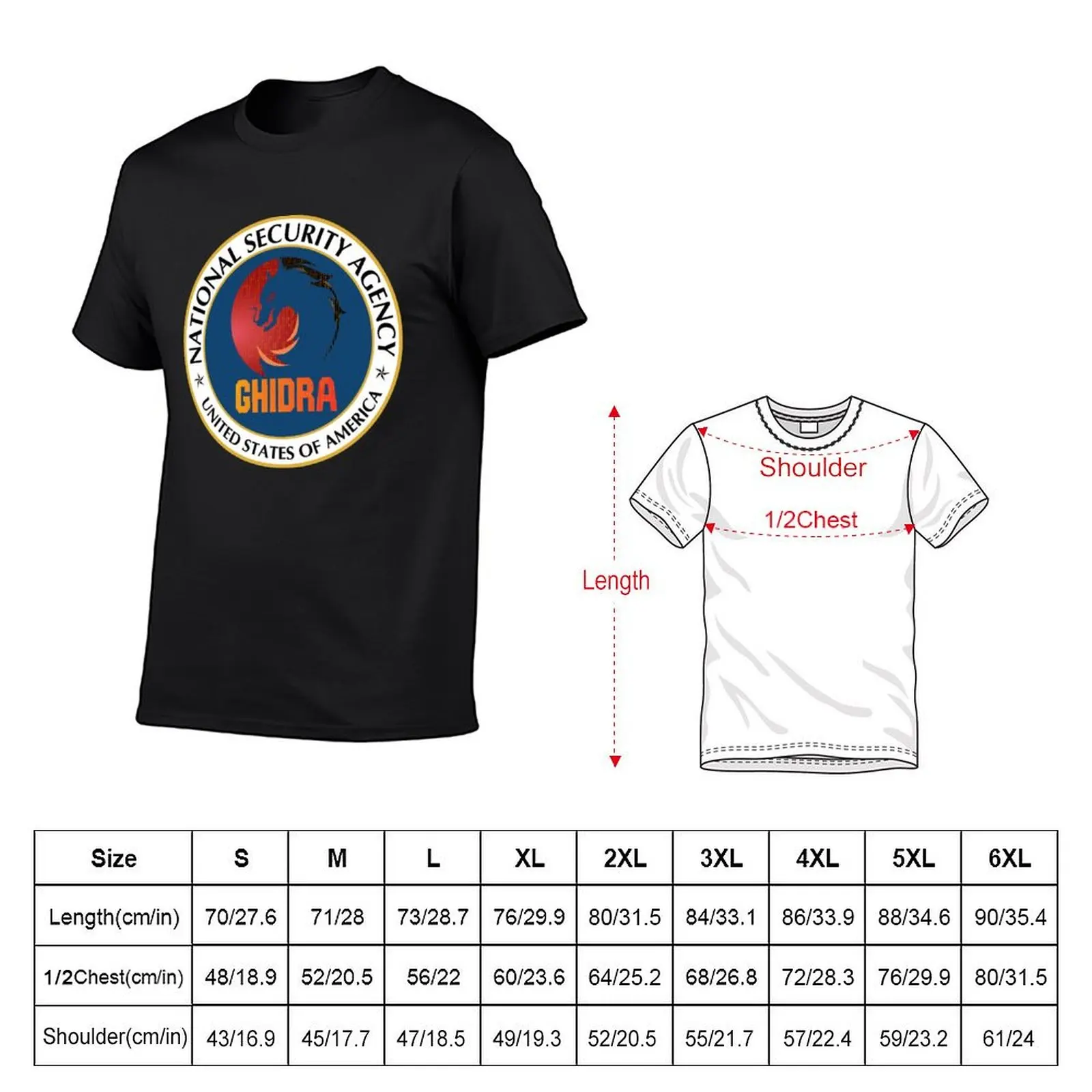 Cyber Security - NSA - Ghidra - Reverse Engineering tool emblem T-Shirt blanks quick drying summer clothes funny t shirts men