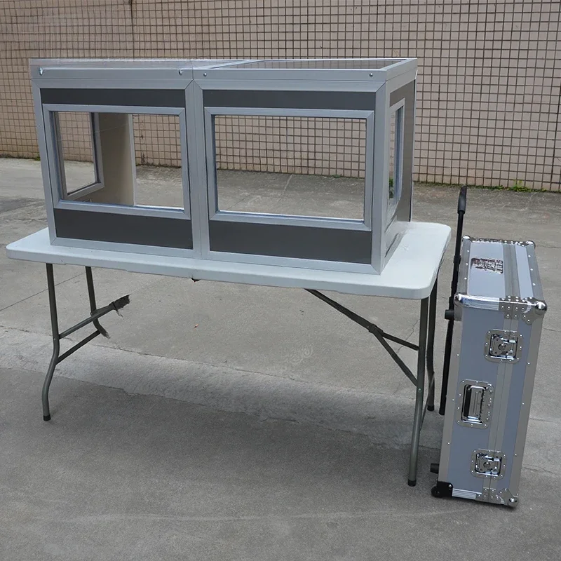 Portable Tabletop Translation Interpreter Booth Simultaneous Interpretation System Video Function Made Aluminum Wood