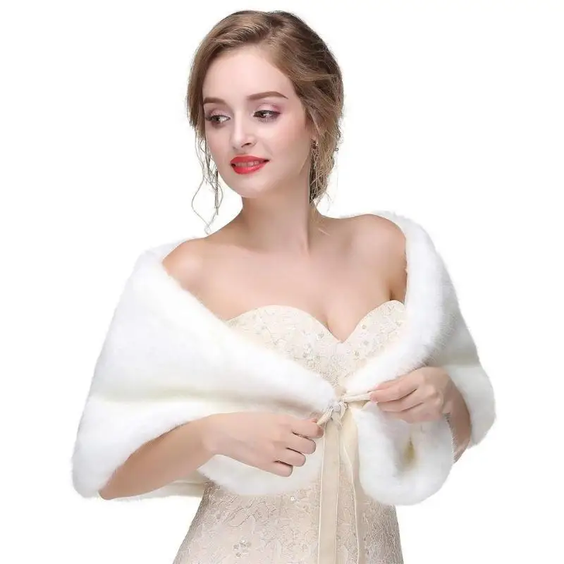 

652F Универсальная шаль из искусственного меха для различных платьев, галстуков-бабочек, меховые накидки, палантины