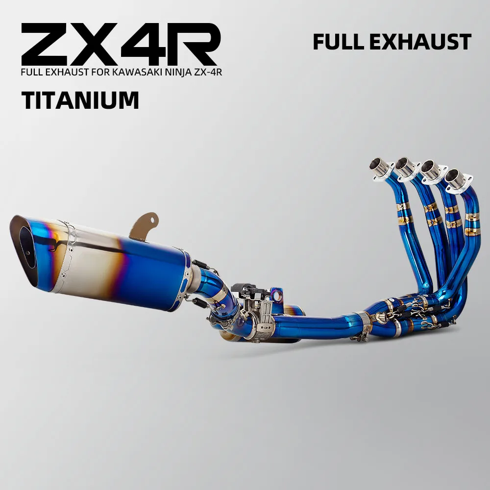 

For Kawasaki ZX4R ZX4RR Motorcycle Exhaust Full Titanium System Modify Muffler Manifold with Electronic Valves Escape Racing Kit
