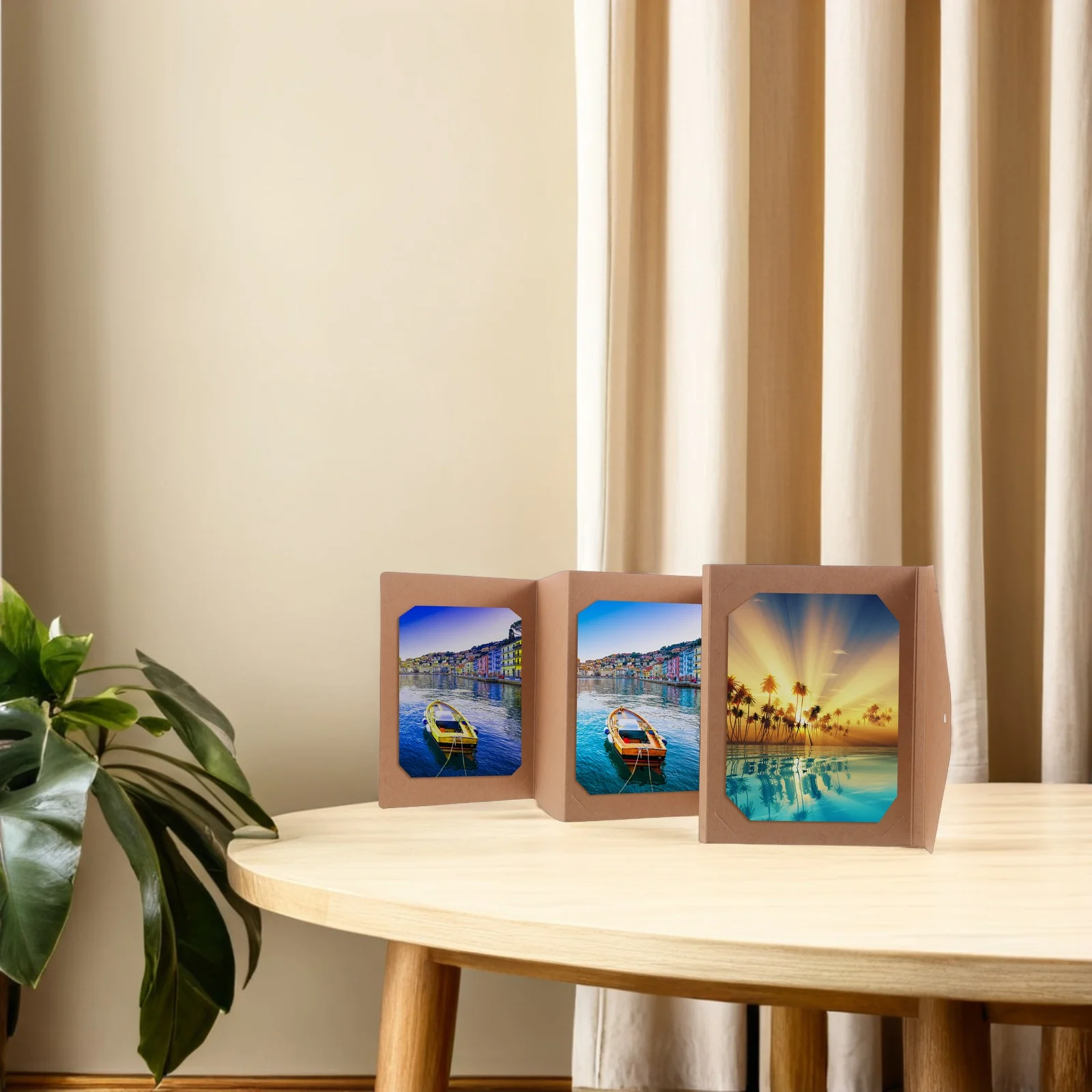 

5Pcs Accordion Scrapbook Album Kraft Paper Foldable DIY Memory Book for Wedding Anniversary Travel Adventure Family Event