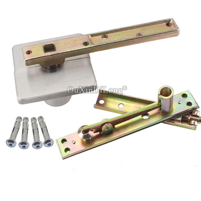1Set Heavy Pneumatic Door Pivot Hinges 360° Rotary+Positioning Buffer Soft Close Door Hinges Floor Spring Door Shaft Load 150KG