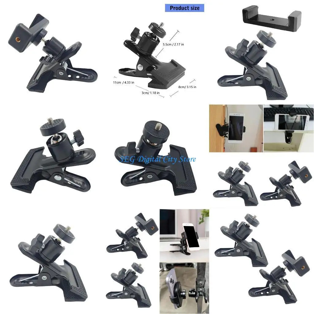 

U75B Metal Ball Head Clamp Multiple Angles Adjustable Heavy Duty PVC Mounting Bracket Camera Accessories