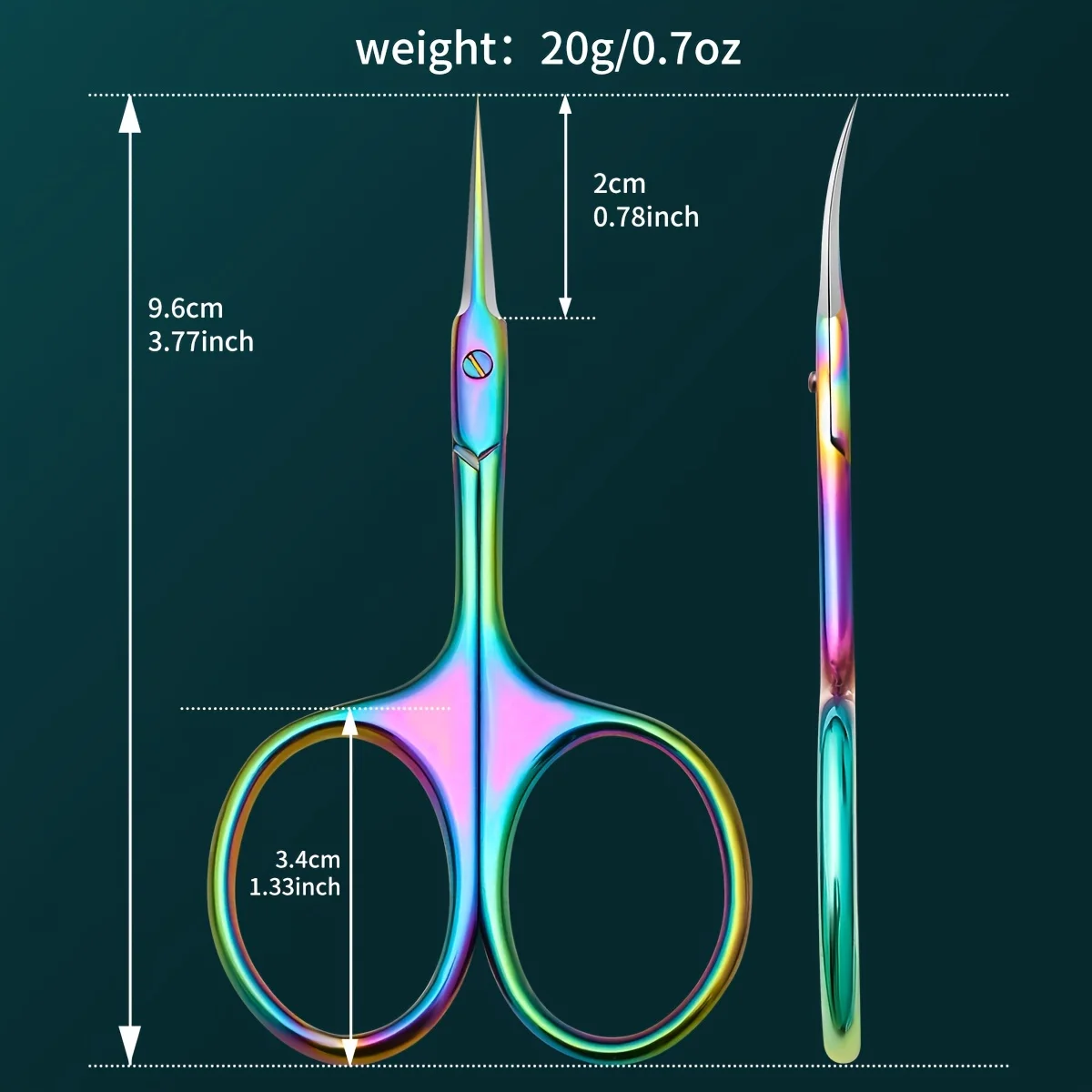 Ciseaux à cuticules incurvés de précision en acier inoxydable pour hommes et femmes, outil de soins des ongles polyvalent pour manucure, pédicure, doigts