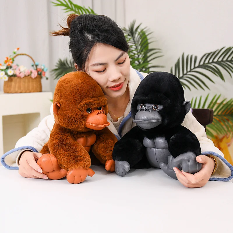 New Style Stuffed Monkey Gorilla Doll Plush Toy Wild Zoo Animal Fuzzy Soft Colored Plushie Peluche Birthday Gifts Decor