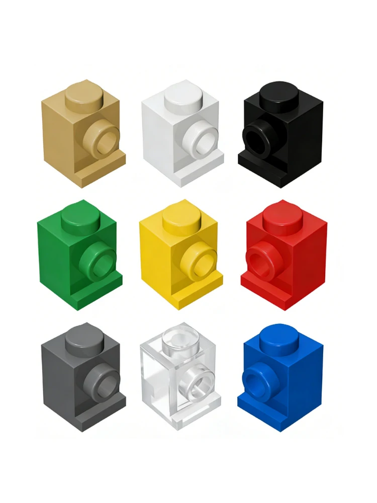 55pcs MOC compatible 4070 brick parts with shortened single side and adapter bump bricks for DIY children's toys and gifts