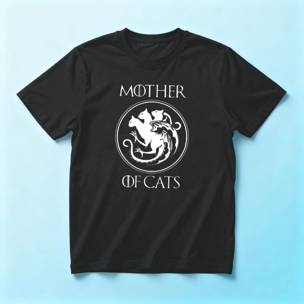 

Mother of Cats T-Shirt Funny Cat Lover Gift Unisex Shirt Women Crewneck Cotton Short Sleeve Fashion Casual Daily Life Tee Tops