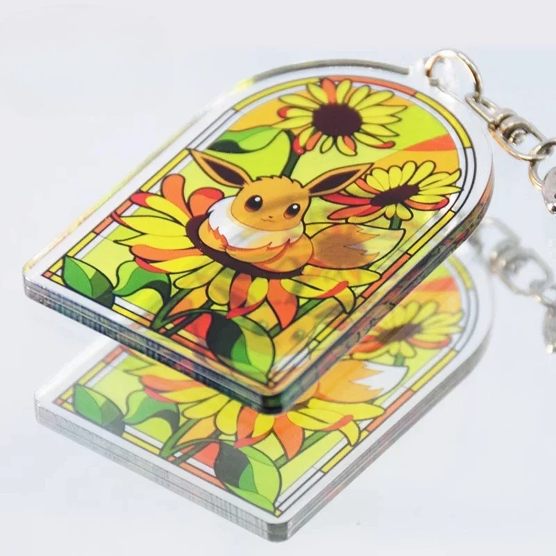 พวงกุญแจอะคริลิคอะนิเมะ อีวุยลูชั่น ลีฟีออน ซิลเวียน เอสเปียน กลาเซียน เฟลเรียน อีวุย ไอบราฮิโมวิช'ส การ์เด้น พร้อมจี้หน้าต่างสี