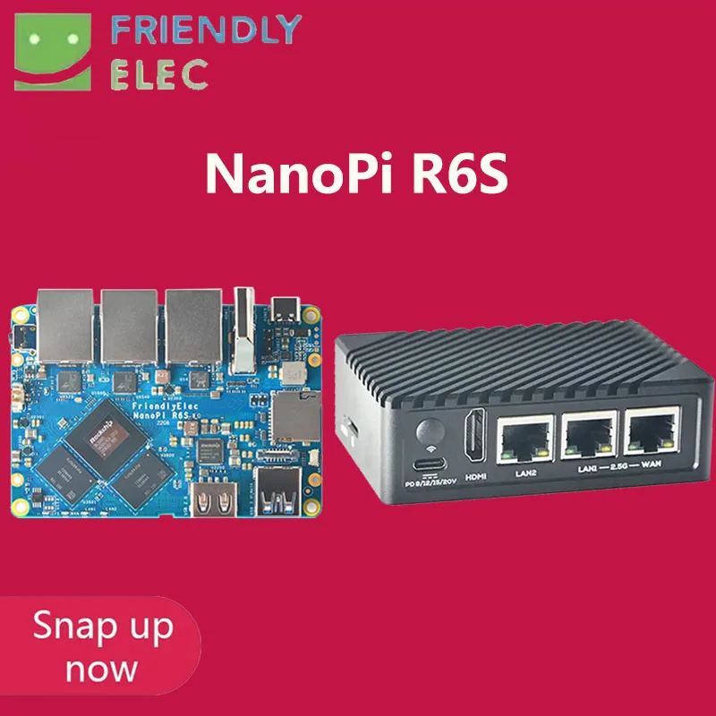 NanoPi R6S RK3588S 8GB DDR4 32GB eMMc 2.5G eth ubuntu debian FriendlyWrt