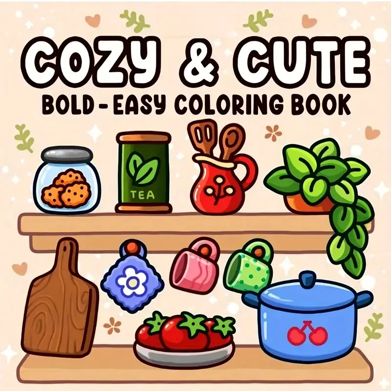 Girly Cute Coloring Book for Adults & Teens – Relaxing Coloring Pages , Perfect Mind-Calming Gift for Self-Care or Friends image 2