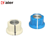 10PCS Colorful Guitar Fluted Plastic 6.35MM Knob Speaker Volume Control Effect Pedal Knobs With Aluminum Cap MF-A01P