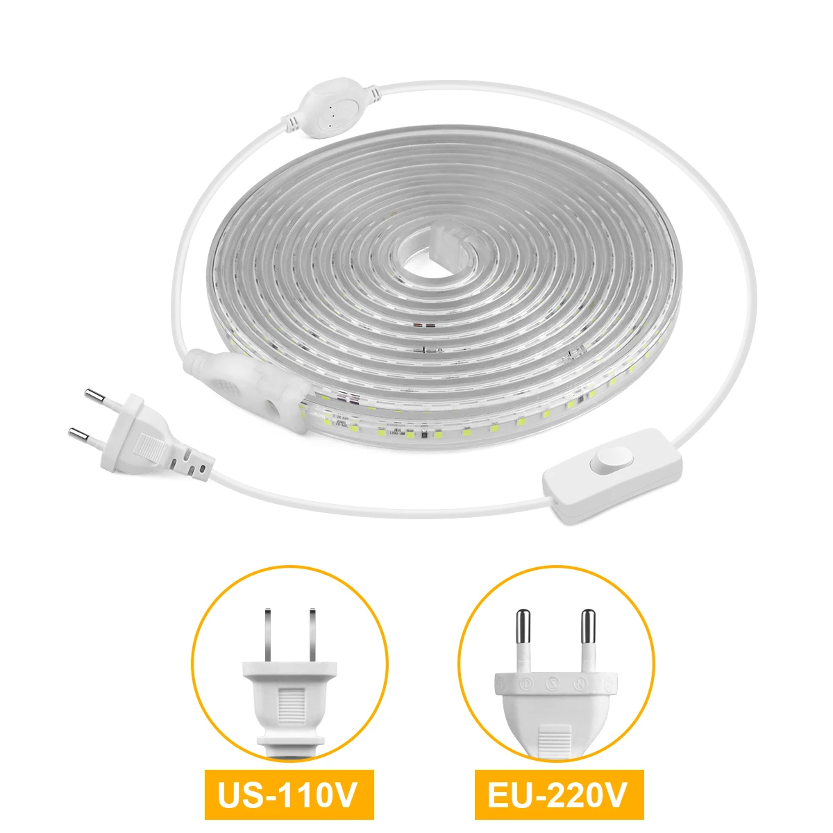 LED Strip Lights 220V 110V 2835SMD High Bright Lighting 120LEDs/M LED Tape Kitchen Cabinet Lamp Outdoor Garden Lamps With Switch