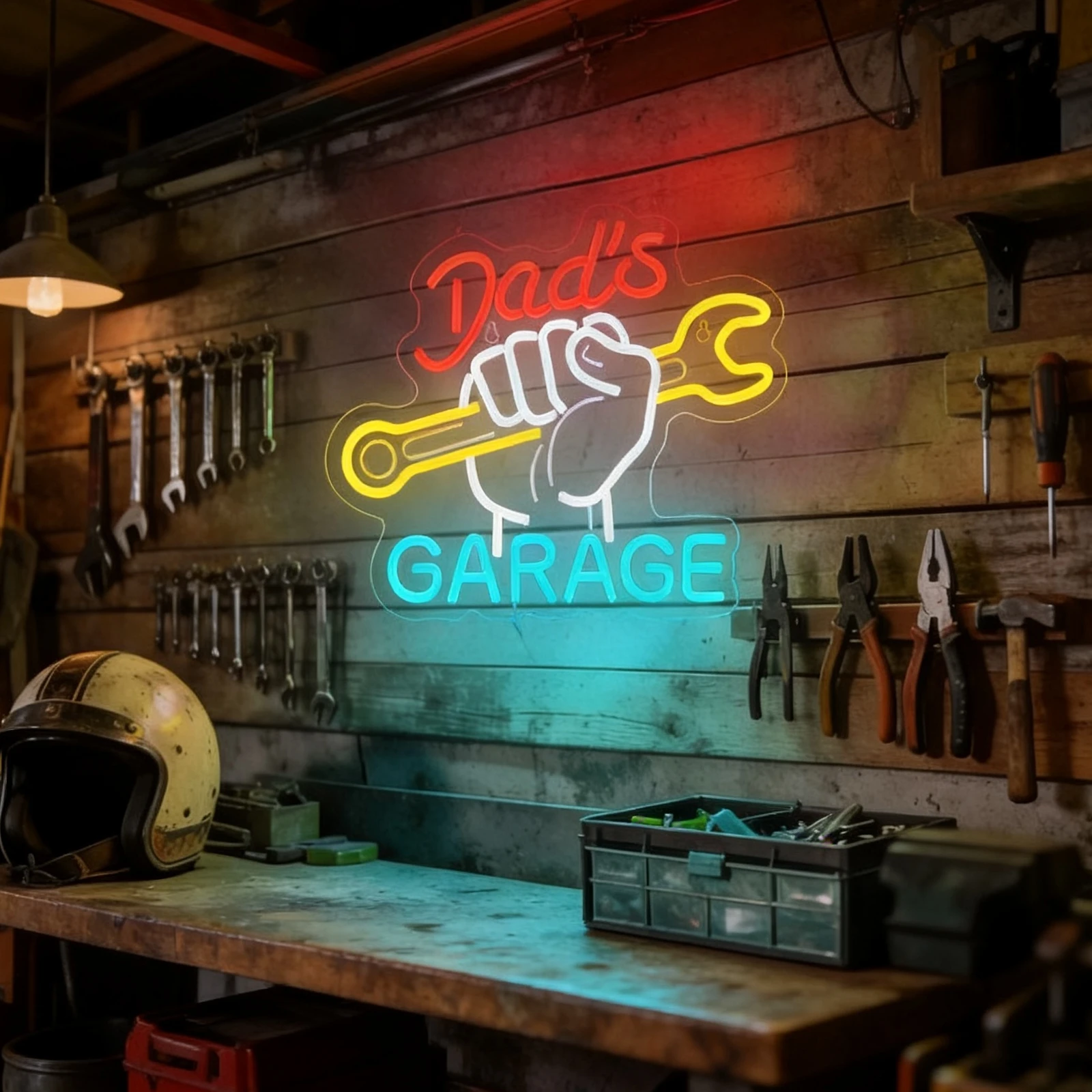 아빠의 차고 네온사인 LED 벽 장식 네온 조명, 자동 - Auto Repair Shop Open 리뷰 및 가격