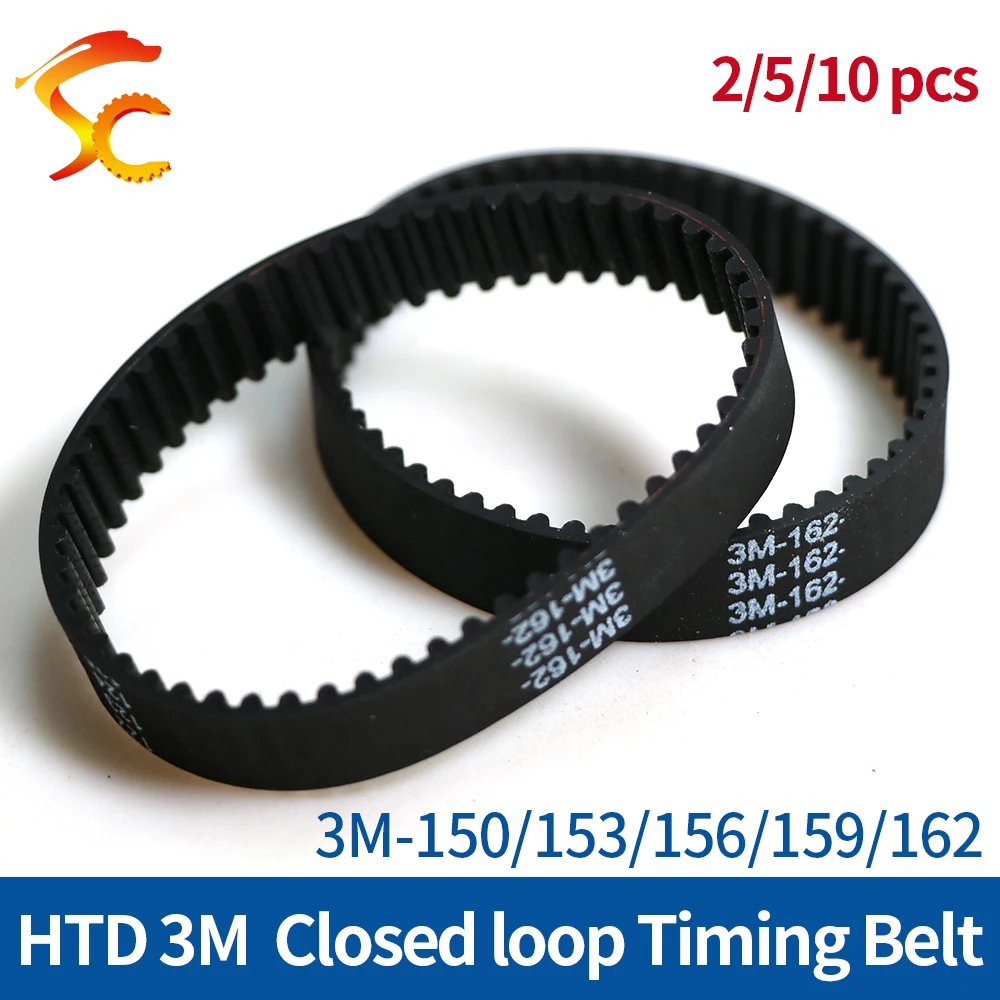 

ONEFIRE 3M Rubber Timing belt Pitch length 150/153/156/159/162mm Width 6/10/15mm Closed loop belt