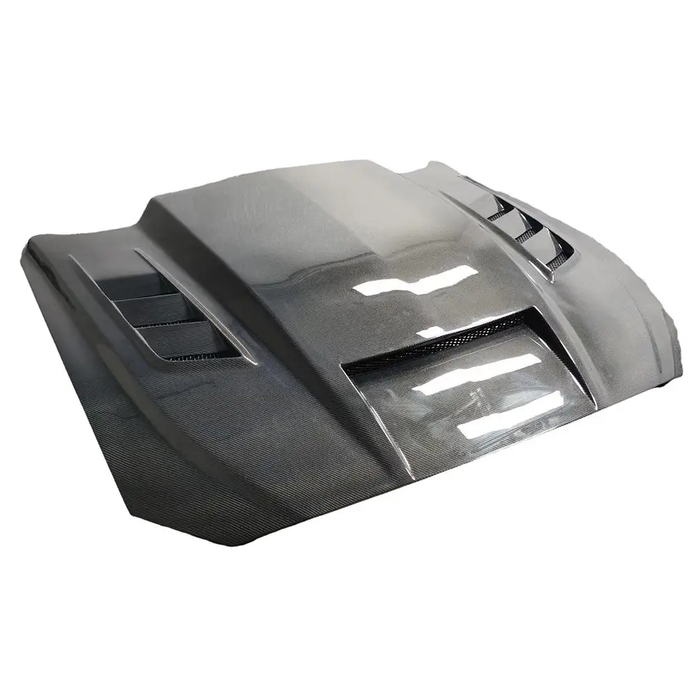 غطاء محرك بونيه أمامي من ألياف الكربون طراز TF لـ Mustang S550.2 EcoBoost Mach1 GT 2018 2019 2020 2021 2022 2023