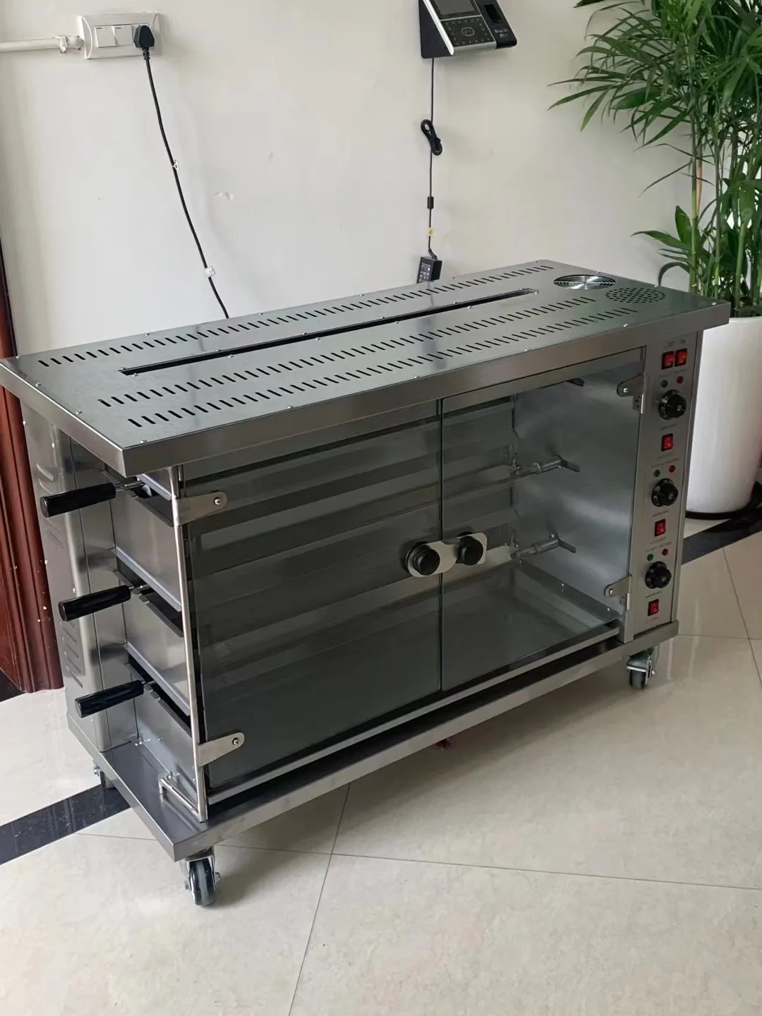 Industrial Commercial Stainless Steel 3 6 9 Rotarys Electric Gas Chicken Grill Rotisserie Machine Chicken Rotisserie