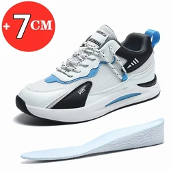 Men Casual Sports Elevator Shoes for Male Heightening Shoes Comfortable Height Increase Insole 7CM Breathable Running Sneakers