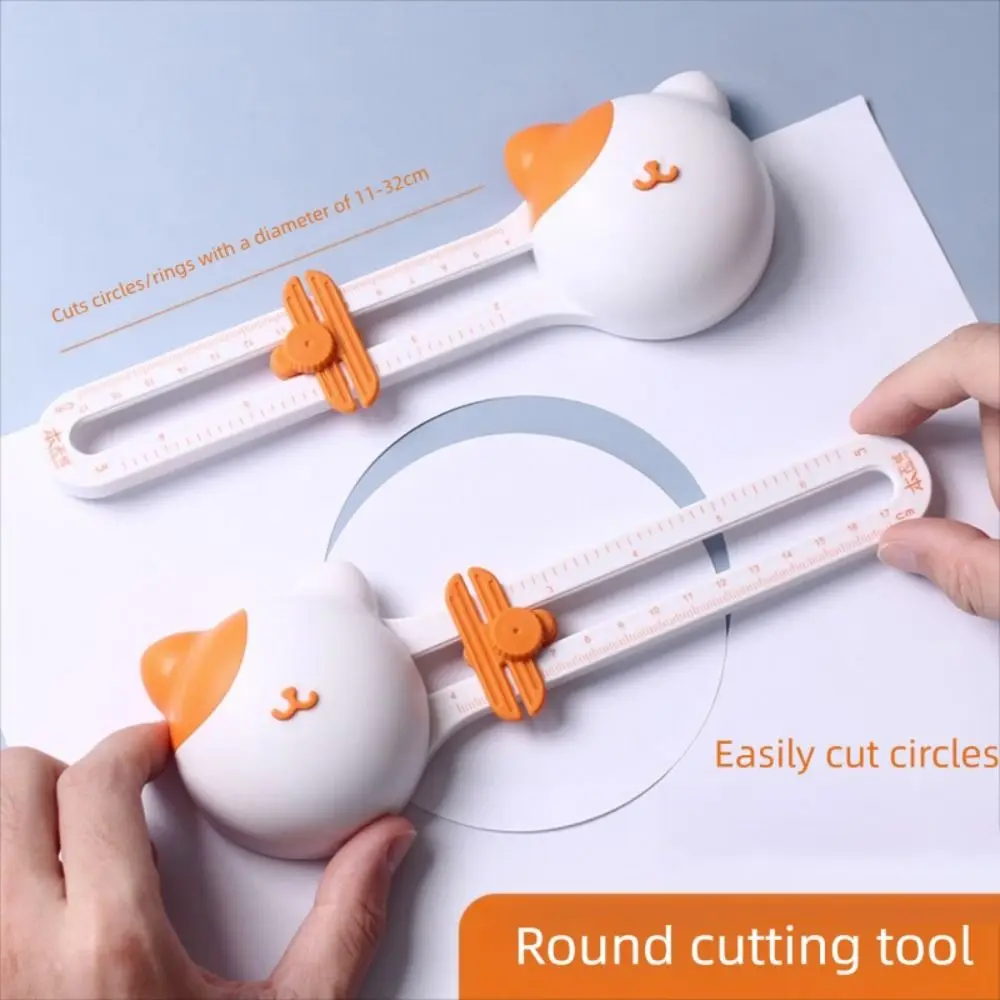 360° Adjustable Circle Cutter Cat Shape DIY Paper Cutter Precision 10-32cm Diameter Paper Trimmer for Home Study Offices Tool