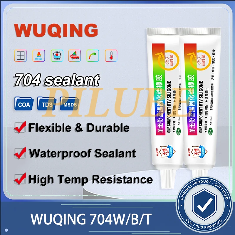 AALOCTLTE WUQING 704 100ml Silicone Rubber Compound Waterproof High Temp Gel for Electronics Repair Insulation Board Sealing