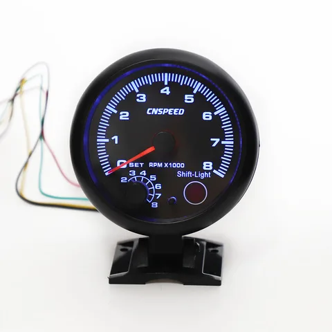 CNSPEED 12 В тахометр 3,75 дюйма автомобильный универсальный черный тахометр 7 цветов Inter Shift Light 0-8000 об/мин подходи...