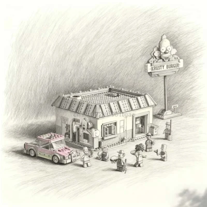 

2025 New Burger restaurant building block model assembly technology building block series toys children adult Christmas gifts