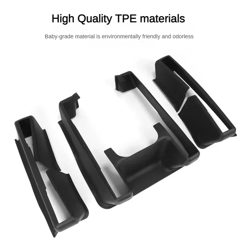 For Tesla Model Y 2021-2024 Under Seat Corner TPE Guard Front Rear Seat Slide Rails Protector Cover Anti-Kick Protection Shell view 2