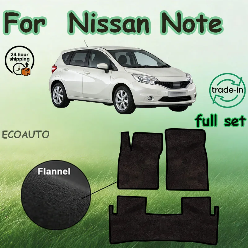 

Фланелевые автомобильные коврики для Nissan Note E11 2004~2013, противоскользящие коврики-накладки, покрытие для пола, аксессуары для интерьера