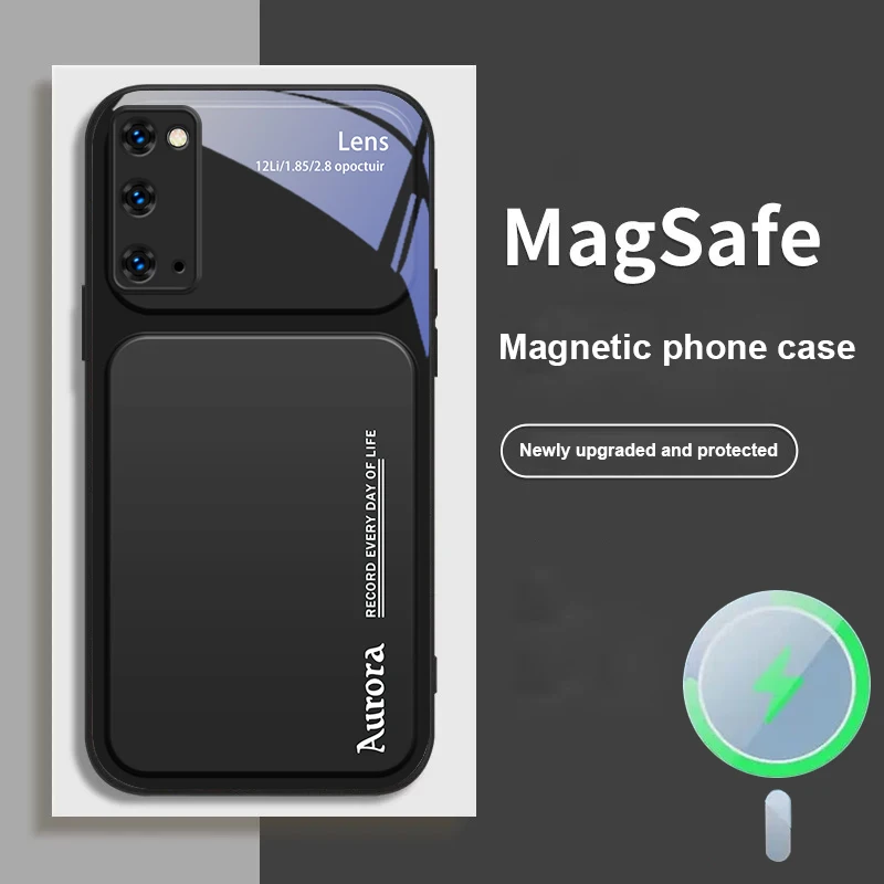 Blu grigio sfumatura di colore Per Samsung Galaxy S20 FE S21 S22 S23 Plus S24 Ultra 25 Edge S24Ultra 22Plus Magsafe Custodia per telefono in vetro