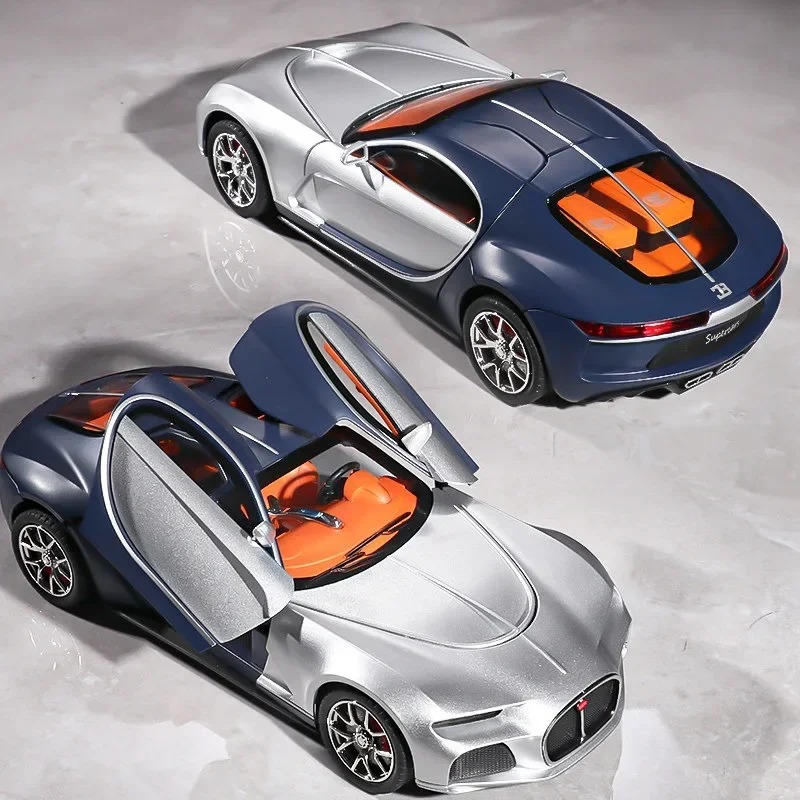 Bugatti-Atlantic Alloy Modelo de Carro Esportivo, Diecasts Veículos De Brinquedo De Metal, Simulação De Modelo De Carro, Som E Luz, Presente De Brinquedo Infantil, 1:24